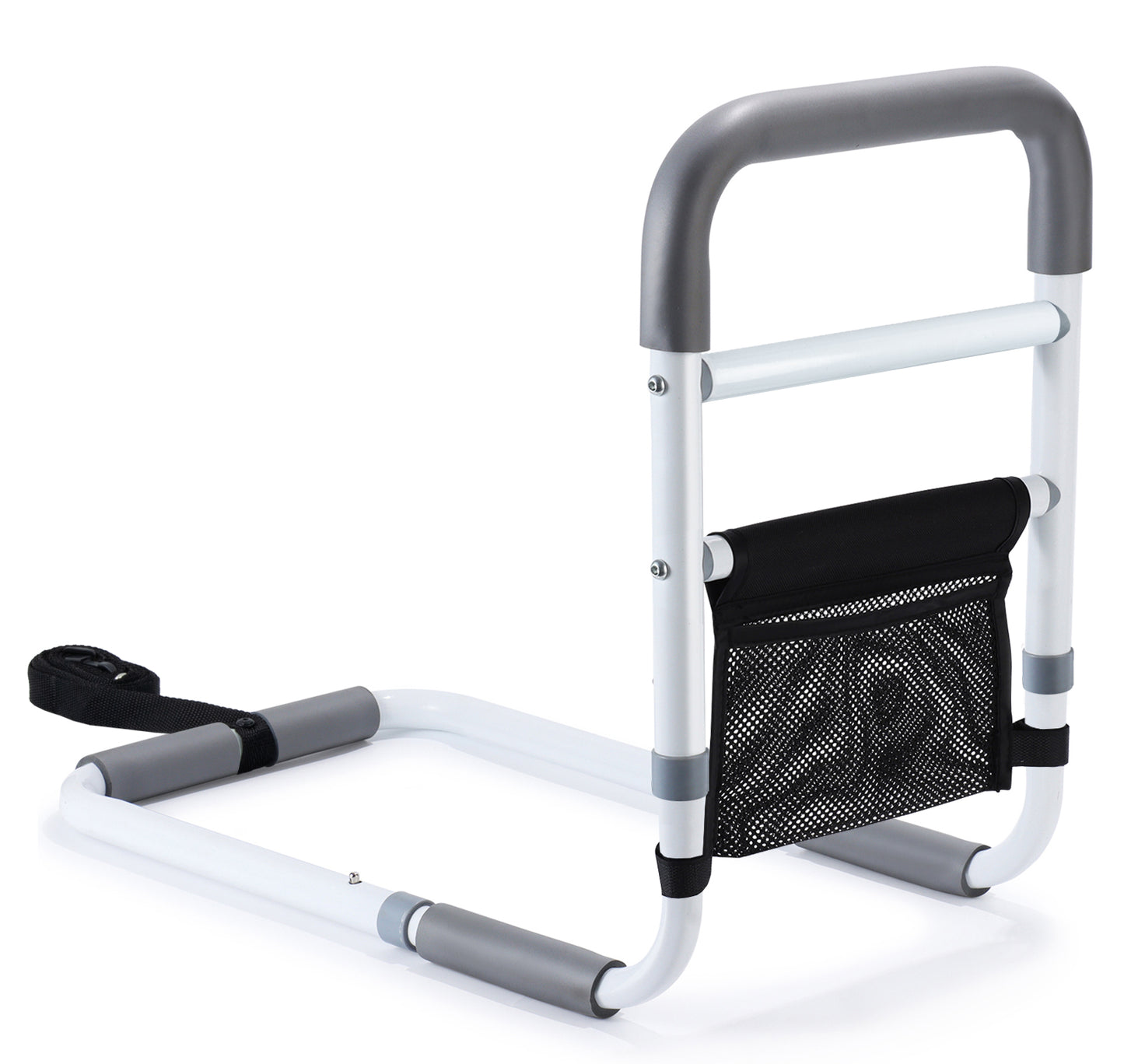 WeHwupe Bed Rails for Elderly Adults Safety Height Adjustable Bed Assist Rail for Seniors Bedside Fall Prevent Grab Bar with Storage Pocket Fits King Queen Full Twin Bed